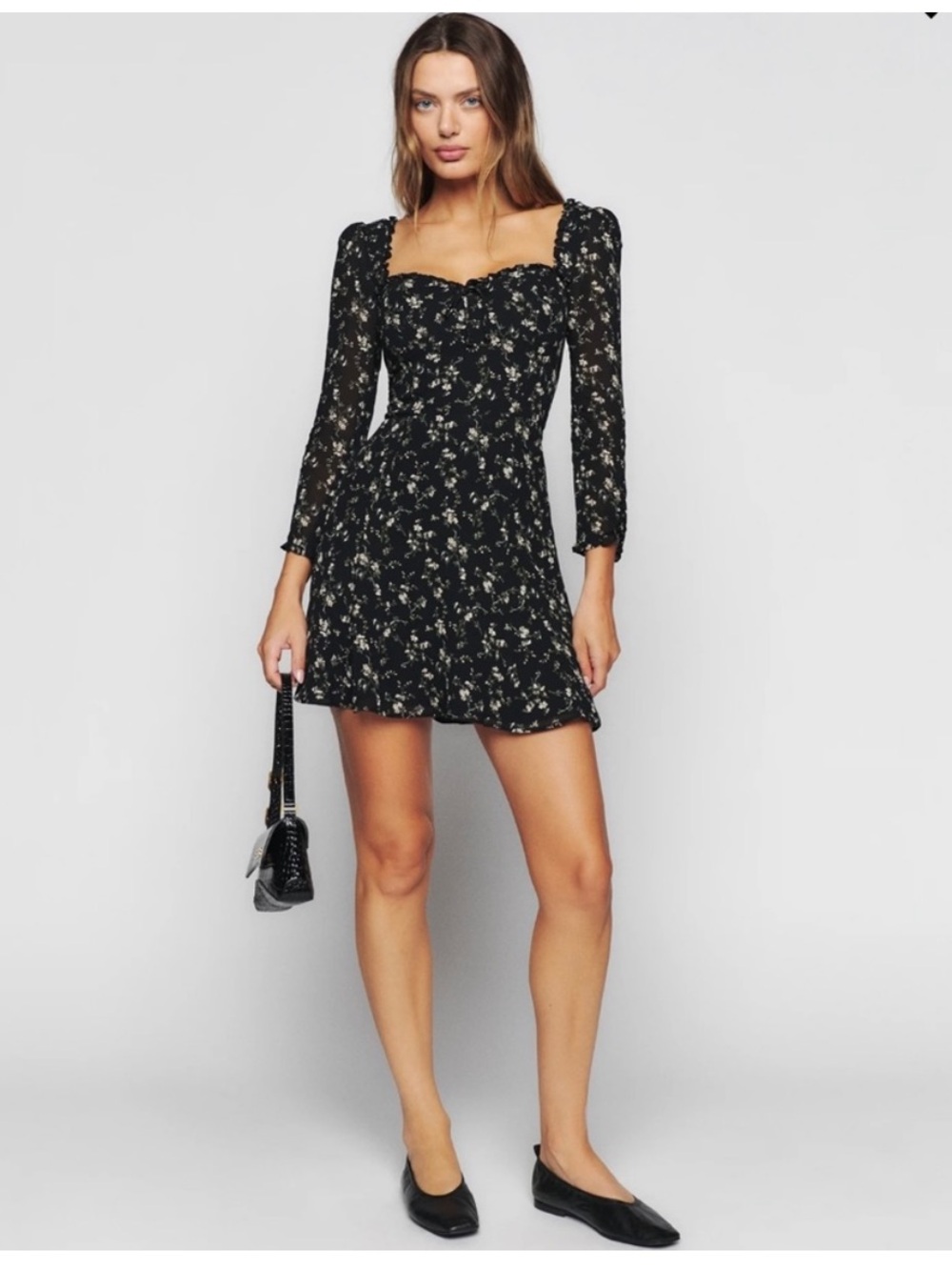 Reformation Remi Longsleeve Floral Mini Dress size 6